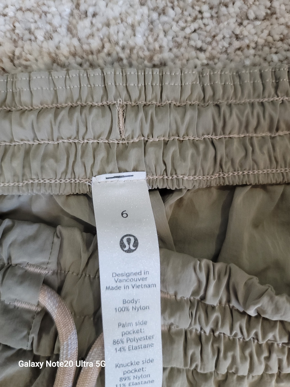 lululemon athletica Tan Nylon Active Joggers - Size 6